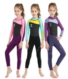 25mm neoprene Kids long sleeve wetsuit girls diving suit neoprene surfing snorkelling wear 6 Colors6339094