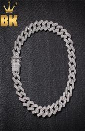 THE BLING KING 20mm Prong Cuban Link Chains Necklace Fashion Hiphop Jewellery 3 Row s Iced Out Necklaces For Men 2202189477002