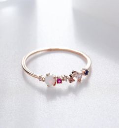 High Quality Opal Stone Colorful Cubic Zircon Ring for Women Rose Gold Color Unique Design4292747