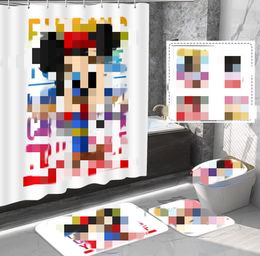 Cross-Border Series Digital Printing Polyester Shower Curtain Factory Direct Sales Classic