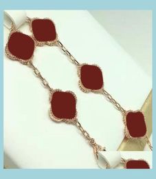 Charm Bracelets 6 Colours Fashion Classic 4Four Leaf Clover Bangle Chain Agate Shell Wedding Cjeweler F Dhqyh8434585