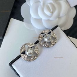 Earrings Designers Boutique 925 Silver Plated Earrings Fashionable Star Design Casual Charming Girl High-Quality Diamond Inlaid Earrings With Box Birthday Party