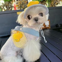 Dog Collars Outdoor Harness Vest Hat Leash Puppy Yorkie Pomeranian Maltese Poodle Bichon Schnauzer Pet Clothes Lead Apparel