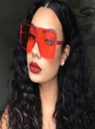 Oversized Square Sunglasses Women Fashion Flat Top Colourful Clear Lens Sun Glasses Vintage Men Gafas Glasses4112327