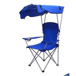 Camp Furniture Portable Cam Chair Fishing With Umbrella For Camper Fisher Rv And Home Garden Outdoor Chairs Folding Drop Delivery Spor Dhqh8