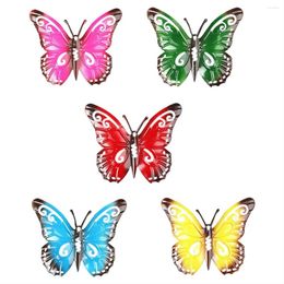 Decorative Figurines Colourful 3D Metal Butterfly Yard Decor Hollow Out Garden Large Wall Art Fence Sculpture Ornament