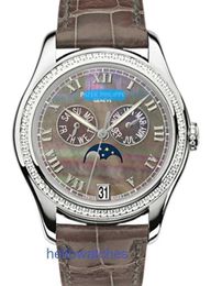 Potiky Phelipel watch luxury designer 8 New Complex Function Hour Watch 18K Platinum Diamond Set Automatic Mechanical Watch Womens 4936G