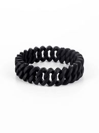 hip hop Link Chain Silicone Rubber Elasticity Wristband Cuff Bracelet Club Jewellery Gifts Wrist Band 3 Colors8676328