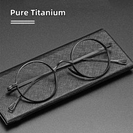 High Qulity Pure Glasses Frame Men Retro Round Brand Design Eyewear Male Optical Prescription Eyeglasses Frames 240523
