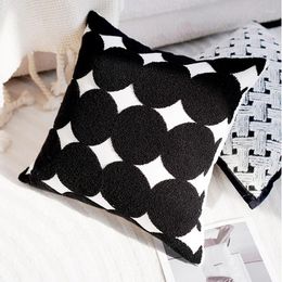 Pillow Cream Cusion Cover Black And White Ins Wind Knotted Sofa Living Room Back Bed Advanced Modern Simplicity Case