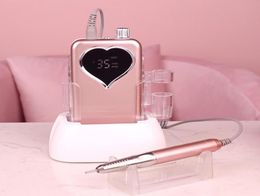 Nail Drill Accessories Light Rose Gold Portable Cordless Machine 35000RPM Rechargeable Wireless Manicure Electric File Brushless6703477