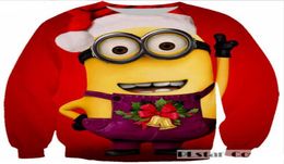 New Fashion Couples Men Women Unisex Christmas minion Funny 3D Print Sweatshirt hoodies outdoors WW1128771675