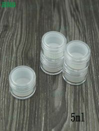10pcs 5ml clear acrylic wax concentrate containers Nonstick silicone Dab BHO Hash Oil Dry Storage Jars 9161211