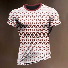 Men's T-Shirts Vintage Mens T Shirt Oversized Tees Graphic Geometic Tops 3D Print Daily Short Sleeve Streetwear Summer Fashion Mens Clothing