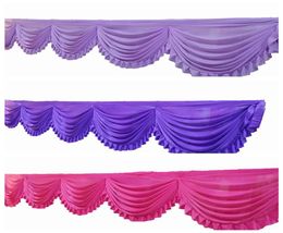6m Ice Silk Swag Drape Valance Fir For Backdrop Curtain Table Skirt Wedding Stage Background Curtain Decoration4350045