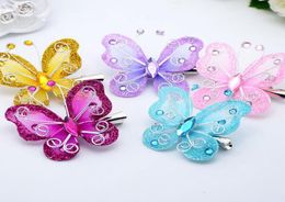 2021 Girls Hair Accessories Cute Butterfly Hairpin Kids Barrette Flower Clip Bow Hairgrip Hairclip for children9130573