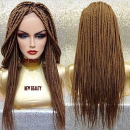 High quality #27 blonde braid lace wigs BOLETO brazilian hair wigs braided lace front wig 30inch box braids synthetic wigs for black wo Teds