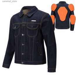 Motocycle Racing Clothing Spring and Autumn Motorcycle cowboy racing suit motorcycle jacket windbreak leisure retro Knight jacket matching protection Q240603