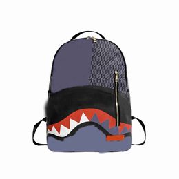 Painted backpack, men's backpack lager travel fashion luxury student backpack large capacity street trend shark beak backpack 1121