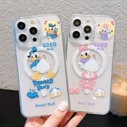Kawaii Donalds Ducks Daisies Magsafe Magnetic Phone Case for IPhone 15 14 13 12 11 Pro Max Anti-drop Back Cover Funda