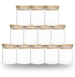 DIY Sublimation 6oz Tumbler Glass Can With Bamboo Lid Candle Jar Food Storage Container Clear Frosted Home Kitchen Supplies Portab8492191
