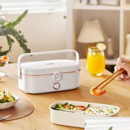 Lunch Boxes Bags 1000Ml Electric Box Water Heating Bento Portable Rice Cooker Thermostatic Food Warmer For Office 220V 231221 Drop Del Otkvr