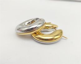 High Quality Women Earrings Both Gold Silver Colours Smooth Hoops Earrings for Girls Women for Wedding Party Nice Gift for Friend5212384