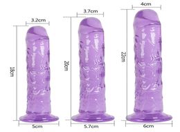 DildosDongs 3 Size Translucent Soft Jelly Big Dildo Realistic Fake Dick Penis Butt Plug Sex Toys for Woman Men Vagina Anal Massage4582959