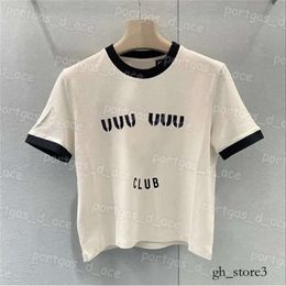 Дизайнерские мужские женские футболки Miumiuss Tshirt футболка для мужчины Muimiu Top Top Miumium