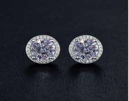 Sterling Silver S925 2CT Moissanite Diamond Earring Wedding Engagement Earrings Excellent Cut Snow Round Hip Hop6509564