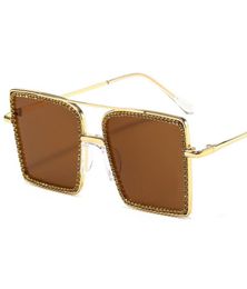 Fashion Glasses Wonen Clear Lens Square Oversized Sunglasses Rhinestone Blue Light Eyeglasses Whole gafas de sol6610122