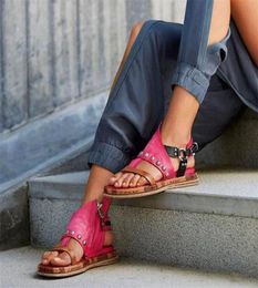 Summer Women Flat Sandals Buckle Strap Platform Open Toe Female Sandals Zip Thick Bottom Fashion Rome Ladies Shoes3991649
