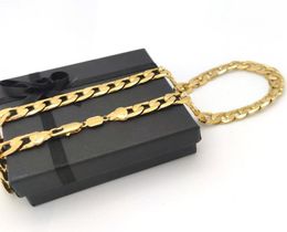 Men039s Women 10mm Italian Link Necklace 24quot 18 K Real Solid Yellow Gold GF Fine Cuban Curb Chain9904713