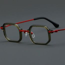 Top Quality Acetate Optical Spectacle Unisex Anti Blue Light Frames Fashion Metal Vintage Square Eyeglass Prescription Eyewear 240523