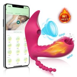Sex Toy Massager Bluetooth App Dildo Vibrators Female Wireless Remote Control g Spotclit Sucker Clitoris Stimulator Couples Toys for Women