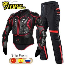 Motocycle Racing Clothing Motorcycle jacket pants racing suit mens fall protection equipment motorcycle cross racing jacket full body Armour with tracker Q240603