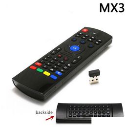 Pc Remote Controls Mx3 Air Mouse X8 Smart Control 2.4G Rf Wireless Keyboard For Android Tv Box H96 Max X96 Mini Drop Delivery Computer Ot4Hg