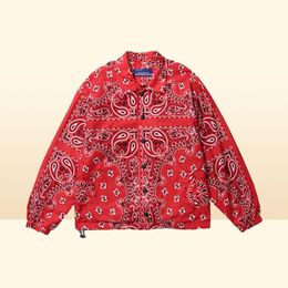 Mens Wear Hip Hop Bandana Paisley Pattern Bomber Jackets Windbreaker Harajuku Streetwear 2020 Autumn Casual Coats Tops Clothing LJ4068012