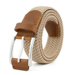 Belts 1 piece of elastic womens woven belt suitable for mens womens youth casual jeans golf belt canvas belt G240529
