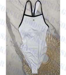 Fashion White Swimwear Womens Bikini Metal Logo Women Bathing Suits Brand Ladies One Piece Swimsuit6014862