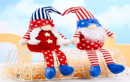Party Decoration Patriotic Veterans Day Tomte Gnome Decorations Handmade Stars Plush Doll Swedish Ornaments 4th of July Gift2677989