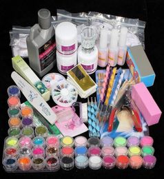 High Quality Acrylic Nail Art Tips Powder Liquid Brush Glitter Clipper Primer File Set1622056