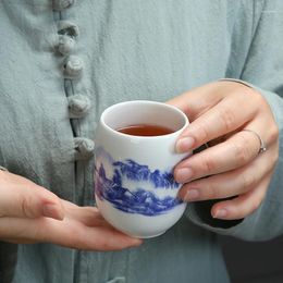 Cups Saucers TANGPIN Blue-and-white Ceramic Teacup Porcelain Tea Cup Household Chinese 160ml