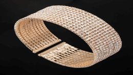 Kunjoe Fashion Luxus Eleganz Kristallschmuck Armband Brauthochzeit voller Strassmangel weiblich Juwlry Whole3008684