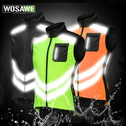 WOSAWE Cycling Vests Reflective Safety Vest Bicycle Sportswear Outdoor Running Breathable Jersey For Men Women Bike Wind Coat 240521