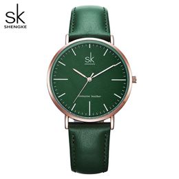 Shengke Genuine Leather Women Watches Luxury Brand Quartz Watch Casual Ladies Watches Women Clock Montre Femme Relogio feminino 278U