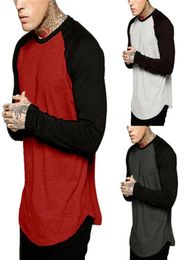 Men Hoodies Long Sleeve Sweatshirts Crew Fashion Sports Tops Autumn Spring Patchwork Tops Contrast Color Tops7835983