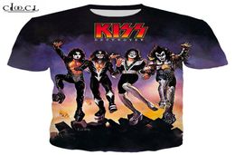 2020 New Style Heavy Metal Rock KISS Band Tshirt Women Men 3D Print Short Sleeve Tshirts Casual Couples Tee Tops S5XL5463226