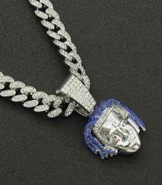 Golden Plated 1m Cubic Zircon Iced Out Pendant Necklace Miami Cuban Link Chain Hip Hop Jewelry2711689