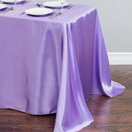 Table Cloth Solid Color Satin Tablecloth Rectangular Party Home Decoration Banquet Wedding (5 Pieces)